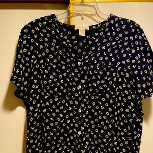 Liz Claiborne Collection, size 16, sailor print, two breast pockets on shirt